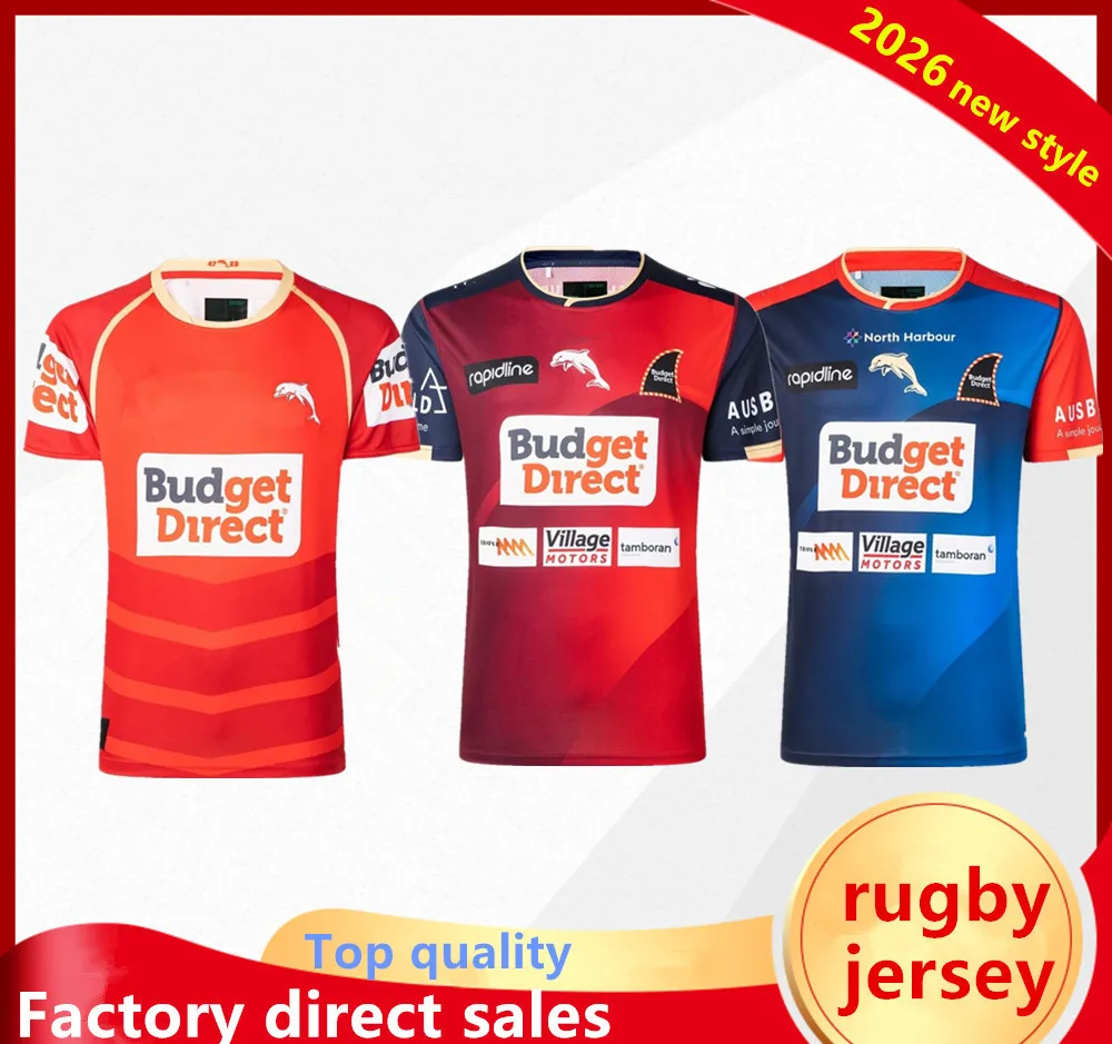 

2026 Australia DOLPHINS rugby jersey Shorts vest t-shirt Classic rugby shirt Training suit