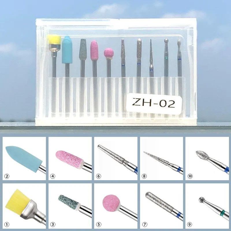 Punte da trapano per manicure russe Sistema di lucidatura delle unghie Kit di strumenti elettrici per unghie Attrezzatura professionale per nail art Design 5 in 1