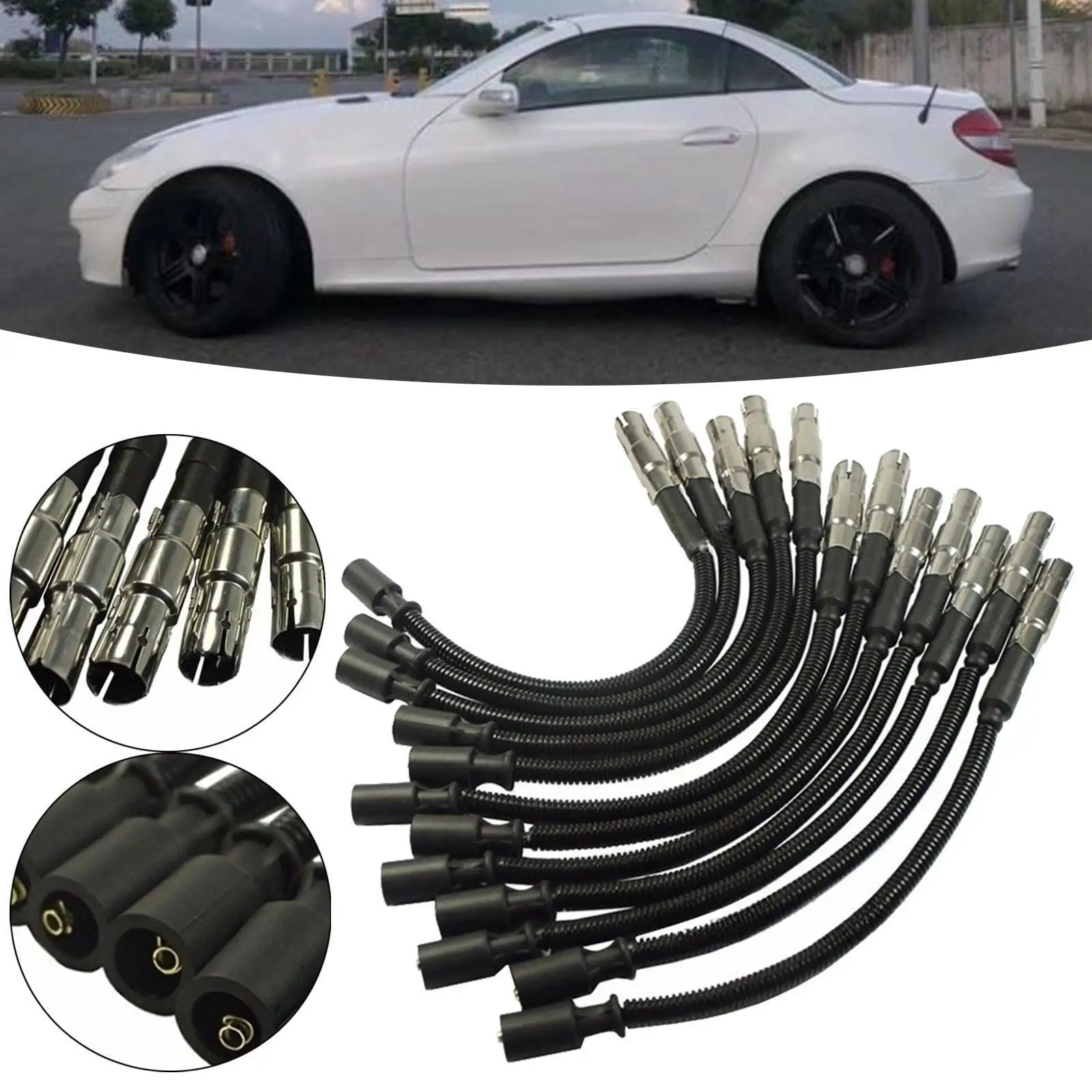 

12x Spark Plug Wires Pwj129 for Mercedes-benz E320 3.2L V6 fi 1998-2005