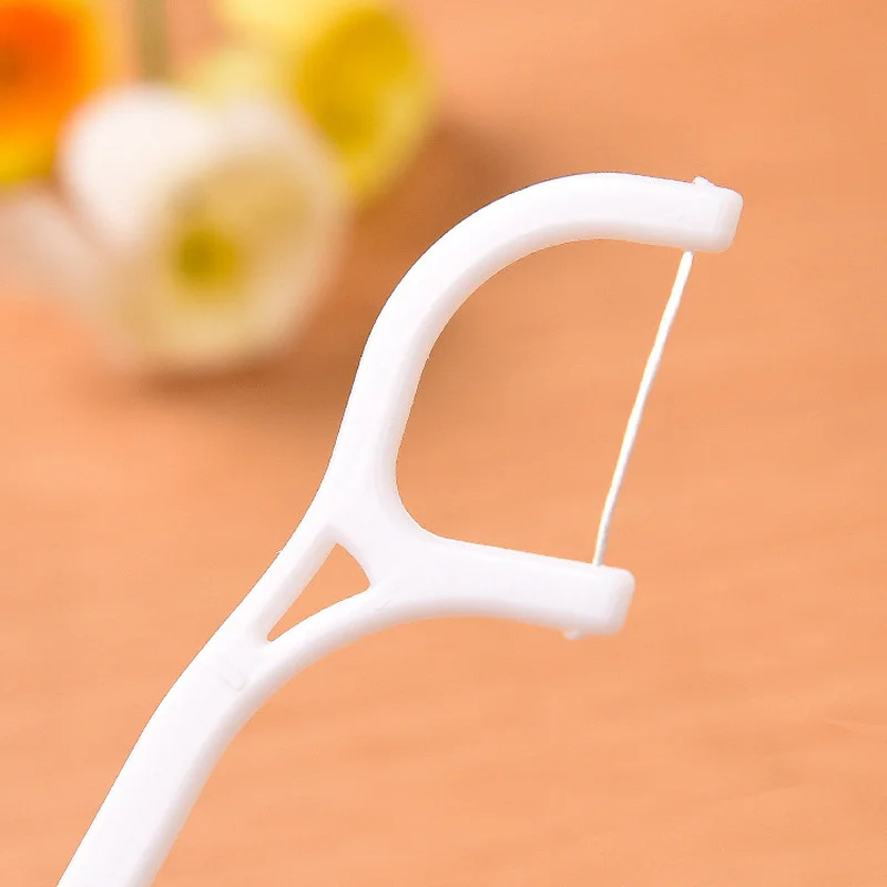 100 Pcs/Lot Disposable Dental Flosser Interdental Brush Teeth Stick Toothpicks Floss Pick Oral Gum Teeth Cleaning Care