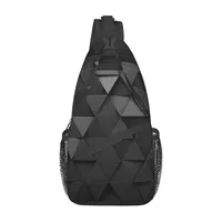 Triangles Crossbody Sling Bag Men Women Chest Bag Geometric Shoulder Backpack Daypack for Hiking Travel Sports Bag