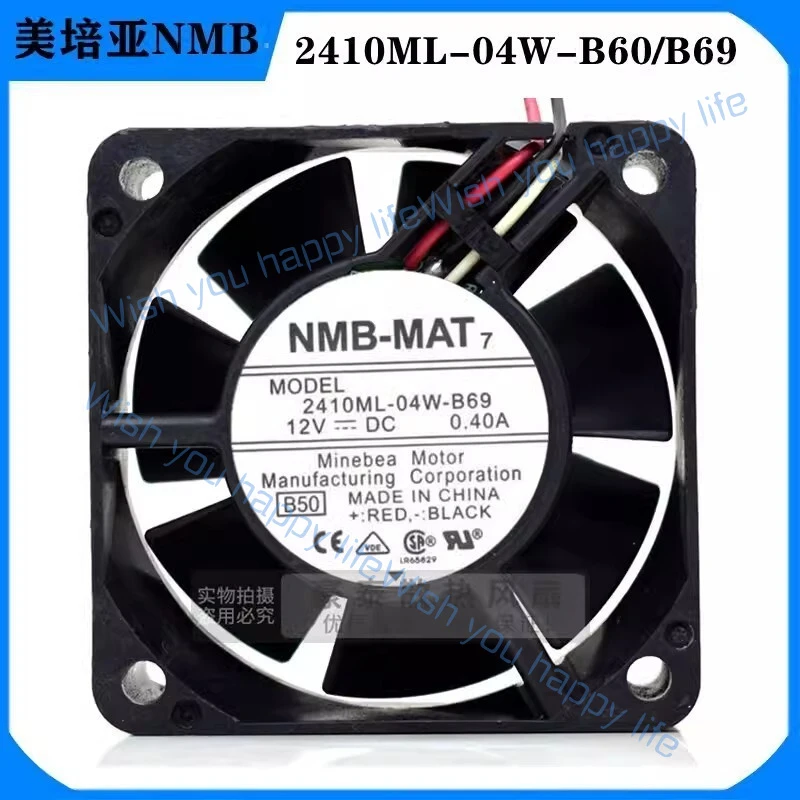 L... for NMB 2410ML-04W-B69 6025 DC12V 0.40A 6CM 3-Wire Dual Ball Cooling Fan