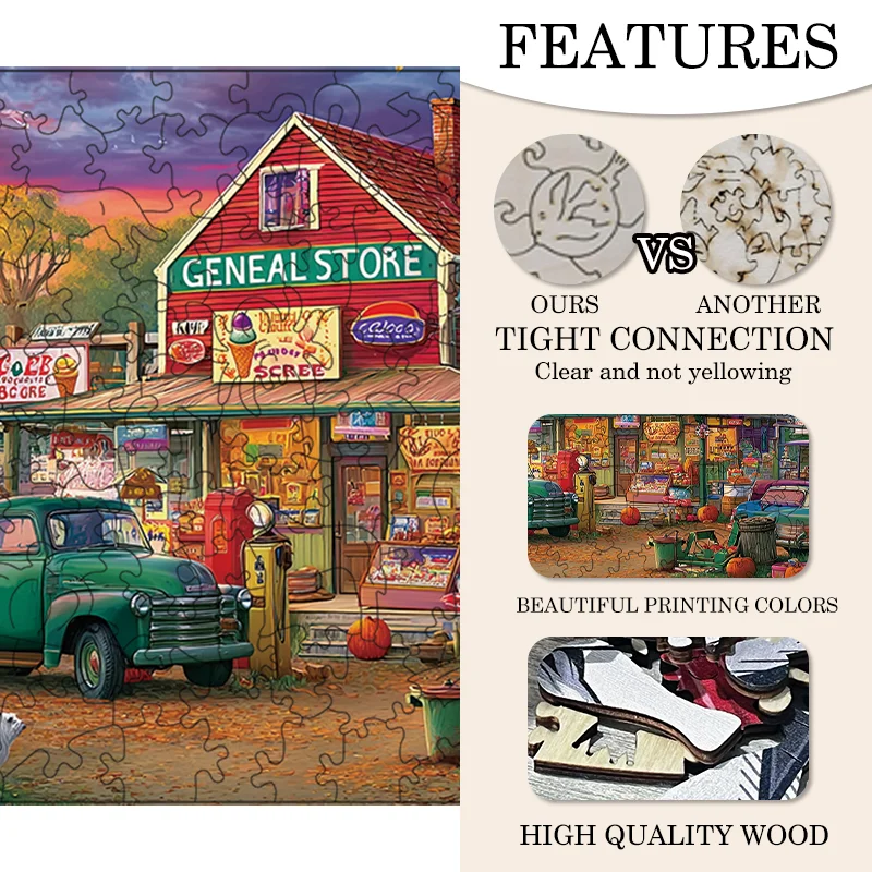 ชีวิตชนบทที่ผ่อนคลาย, จิ๊กซอว์ไม้, ภาพจิตรกรรมฝาผนังตกแต่งบ้าน