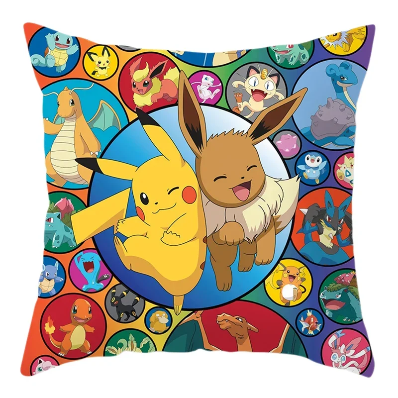 Anime Figure Pokemon Cushion Cover Cartoon pikachu Pillowcase Sofa Car Home Cover Bedroom Decoration Christmas Gifts Toys