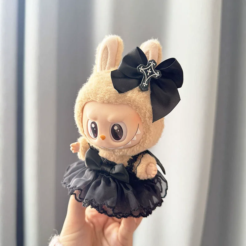 إكسسوارات ملابس الدمية الصغيرة لـ 15-17 سنتيمتر Labubu Idol حزام تنورة قلادة أحذية الملابس هدية