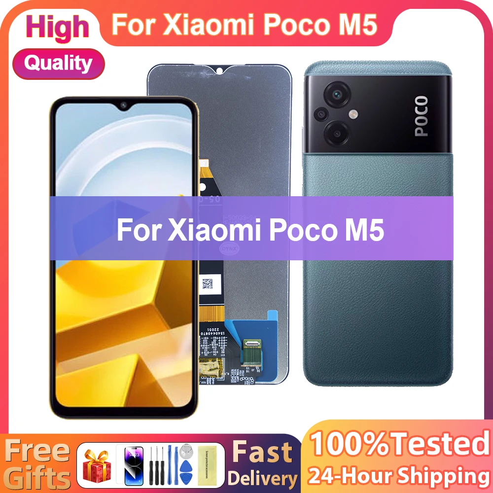 

ЖК-дисплей 6,58 дюйма для Xiaomi Poco M5 22071219CG, ЖК-дисплей с сенсорным экраном и дигитайзером в сборе для POCO M5, сменный ЖК-дисплей