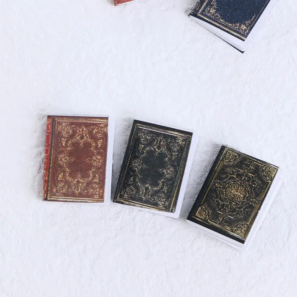 Pretend Play Retro Classical Vintage Miniature Mini Books Notebook Dollhouse Decoration