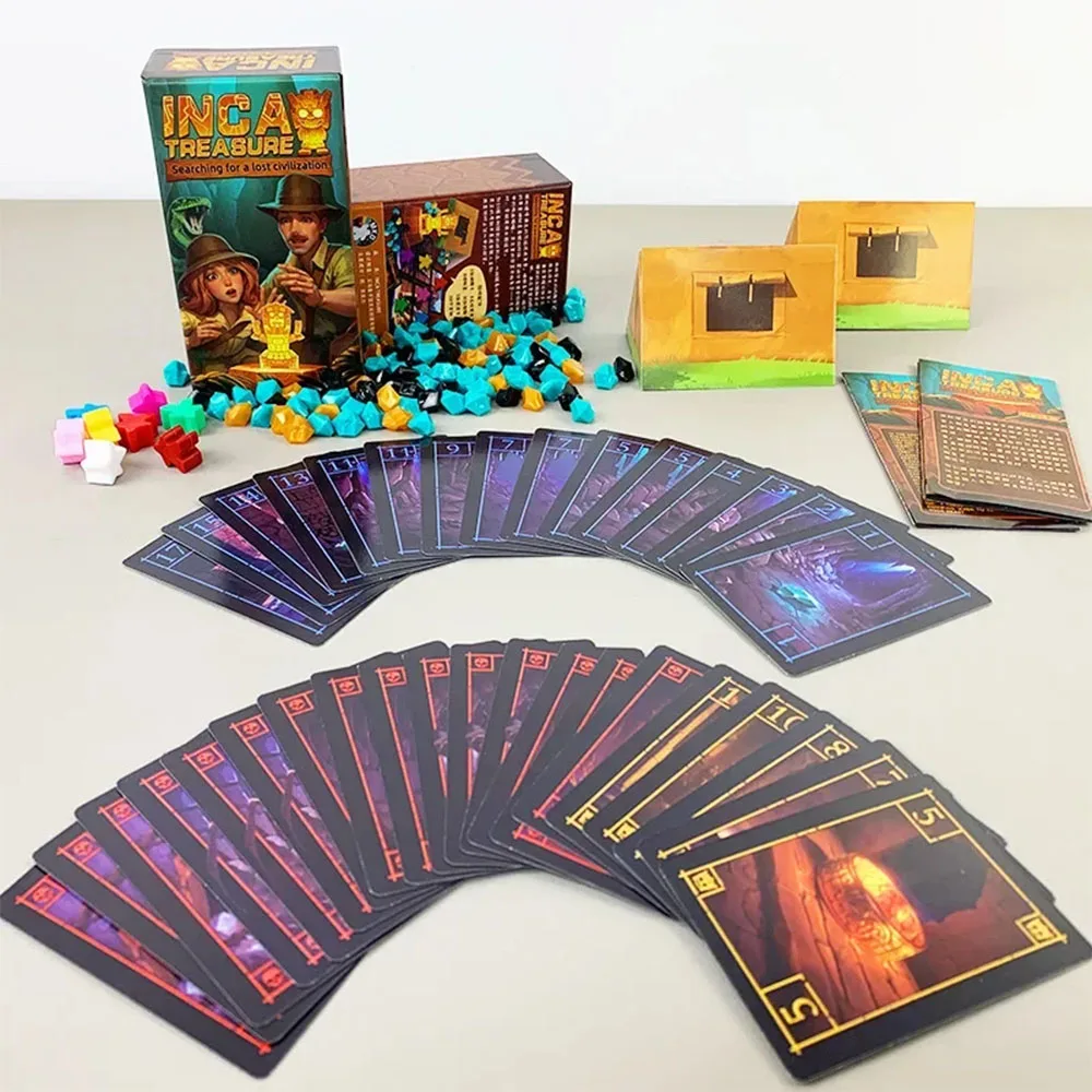 

Incan Treasure Quest: стратегическая настольная игра для 3-8 игроков (от 14 лет) — Bluff, Bet & Race to Survive!