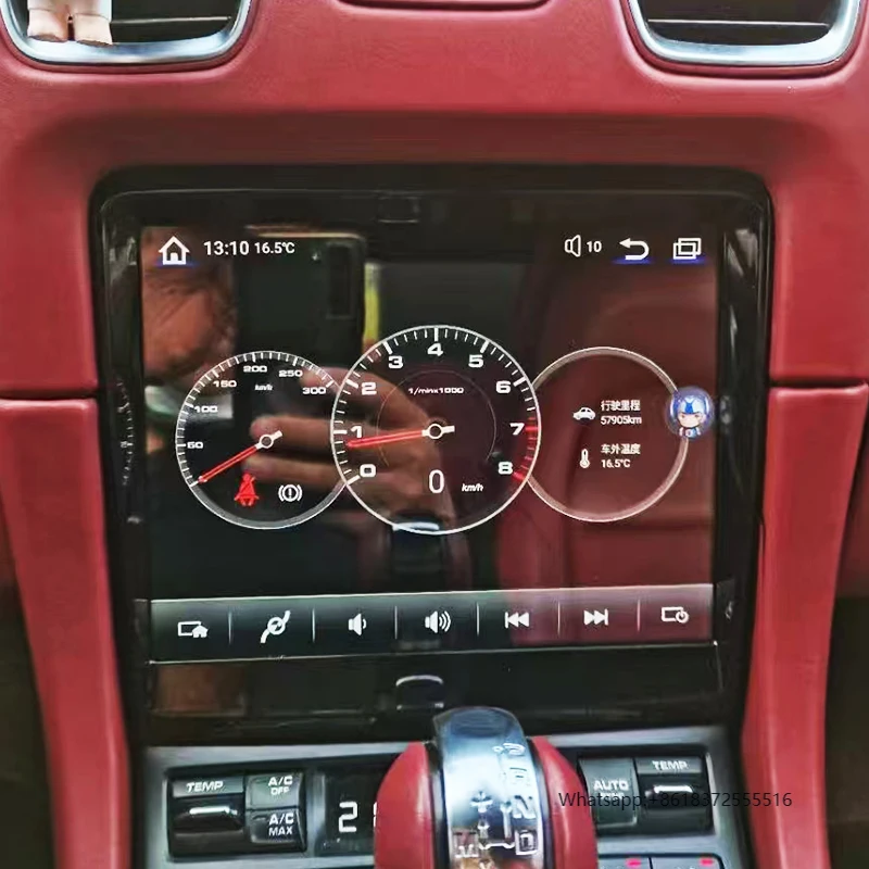 

daFor Porsche 2012-2015 BOXSTER 981 718 New Upgraded Modified Center Console Large Screen Navigation Multimedia Player for Passe
