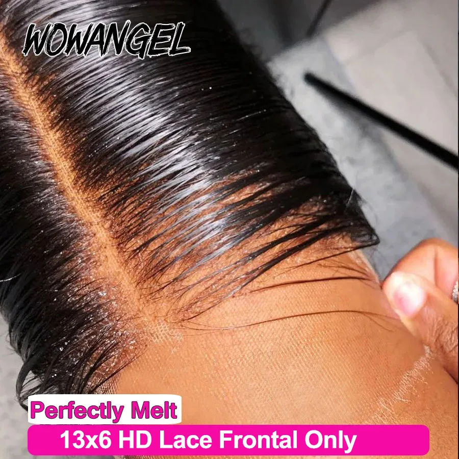 Wow Angel 13x6 Full Frontal Only Human Hair Real invisible HD Lace Melt Skins Straight Transparent Lace Frontal Only Remy Hair