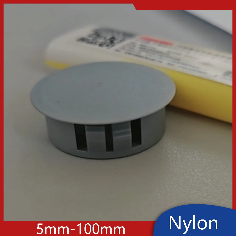 Nylon Locking Hole Plugs Push In Caps Panel Hole Cover Clip Tube End Cap 5mm-100mm Diameter Black Grey White