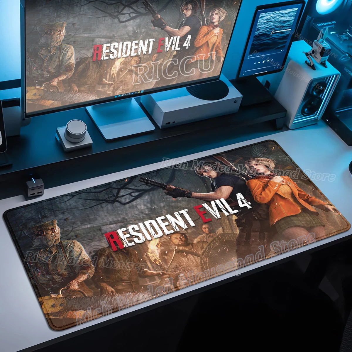 

Игровой коврик для мыши R-resident evil 4, большой настольный коврик, клавиатура, офисный коврик, резиновые коврики для геймера, нескользящие настольные аксессуары для ПК