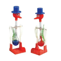 Creative Non-Stop Liquid Interactive Funny Drinking Glass Lucky Bird Duck Bobbing Toy Balance Drink Water Bird Home Decor Toy Gi