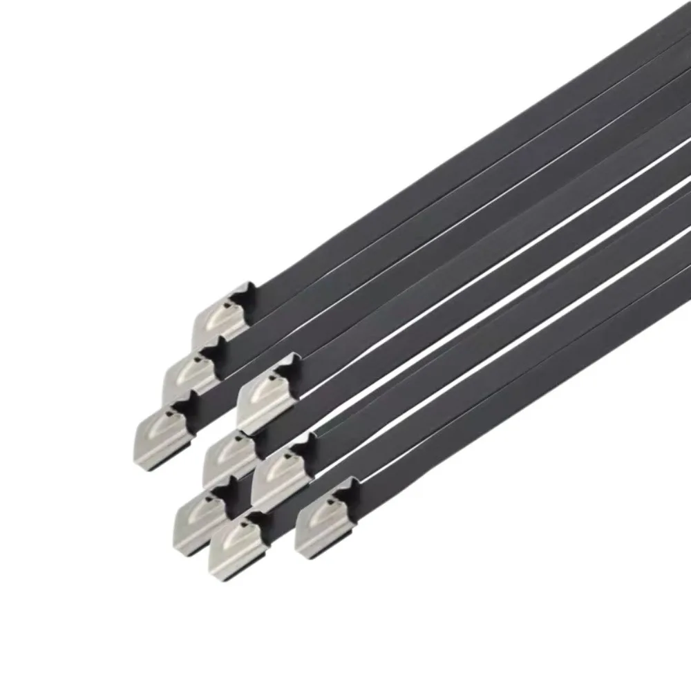 50PCS Multi-Purpose Metal Black Cable Ties Heavy Duty Self Locking Stainless Steel Cable Ties Reusable Wire Organizer Fastener