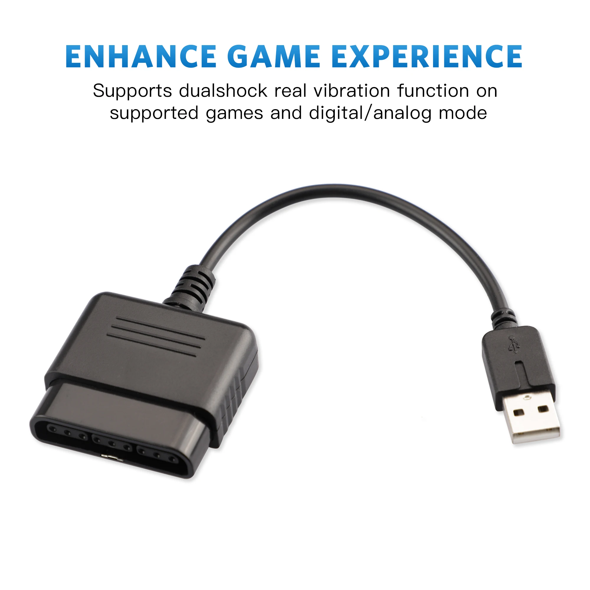 PS2 تحكم إلى USB محول محول كابل, متوافق مع سوني PS1/PS2 تحكم غمبد إلى PS3/وحدة تحكم الكمبيوتر