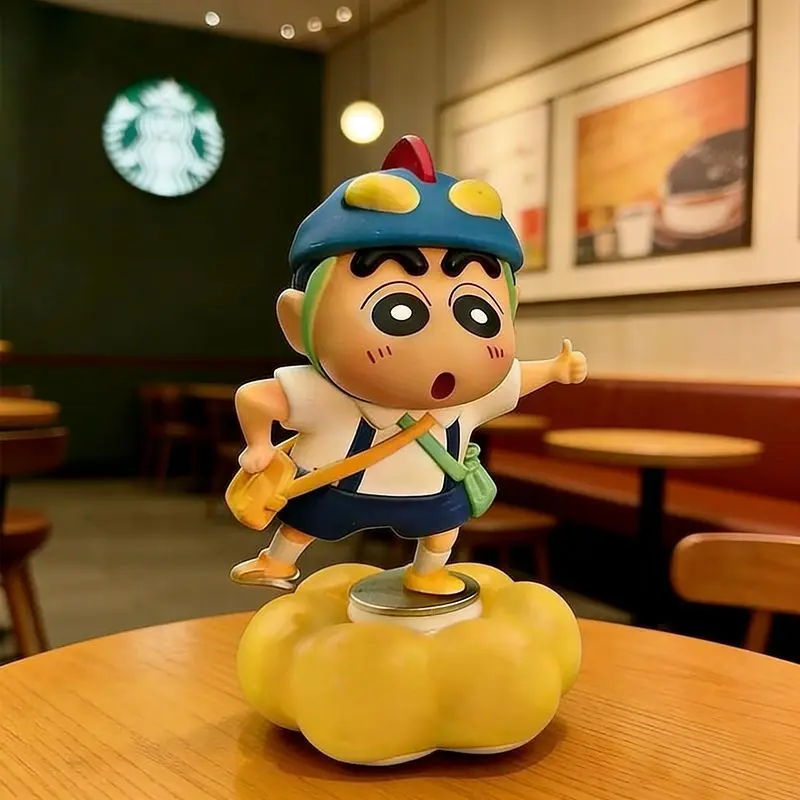 Adorno de Coche de Crayon Shin-chan, Lindo y Creativo, Giratorio, Antiestrés, Adorno de Escritorio, Nuevo Adorno para Aliviar el Estrés en la Oficina