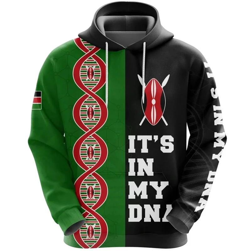 

Kenya Map Flag 3D Printed Hoodies For Men Clothes National Emblem Pullovers Africa Country Tracksuit Boy Streetwear Kids Hoody