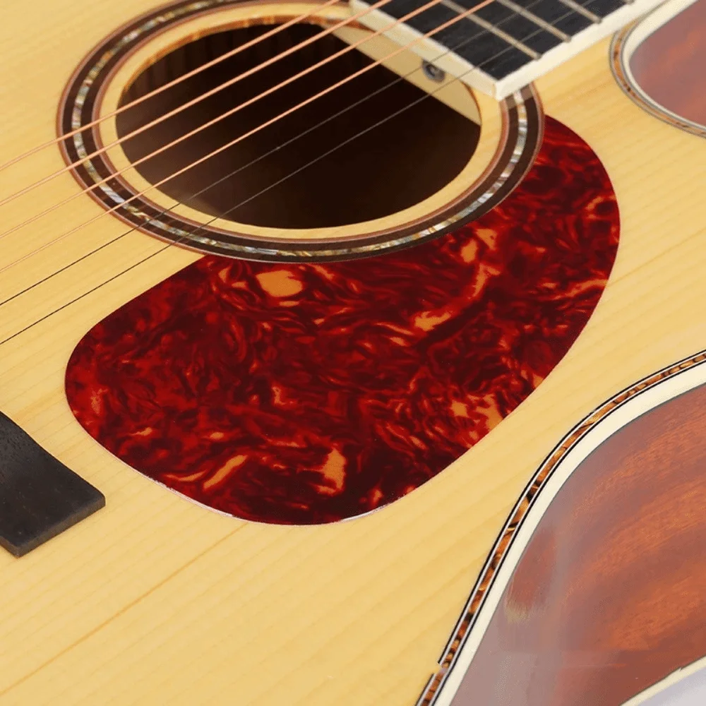 2PCS Red Tortoise Color Acoustic Guitar Pickguard PVC Material 40/41 Inch Guitar Guitar Guard Plate Water Drop Shape Pickguard