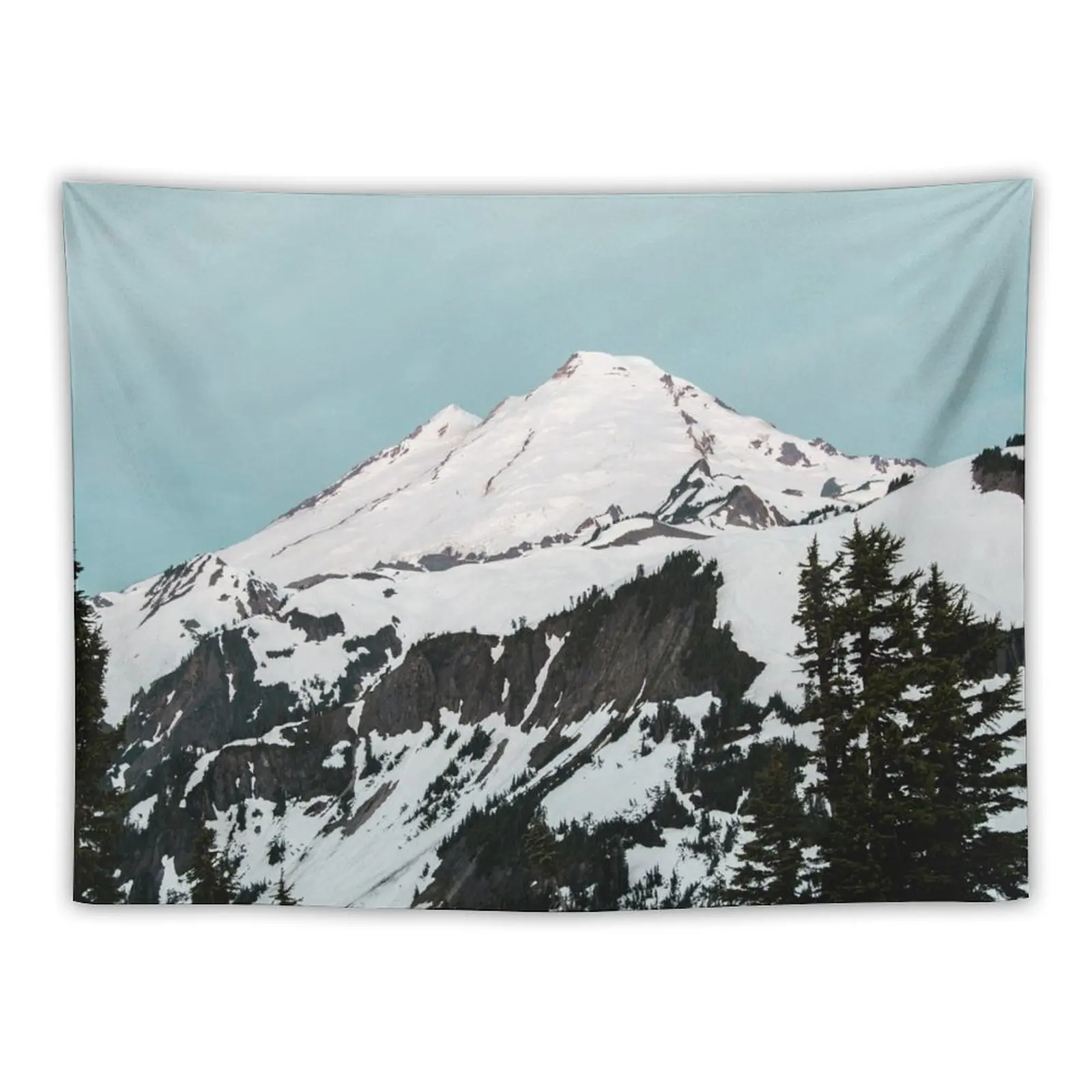 Mount Baker Baby Blue - Pastel Mornings Tapestry Wall Decoration Items Bedroom Deco Tapestry