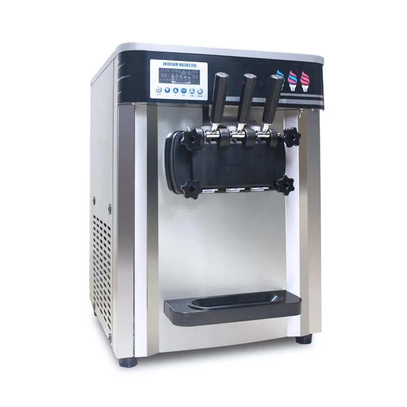 Wholesale Automatic Ice Cream Maker Machine Price 3 Flavor Desktop Softy Roll Ice Cream Cone Machine