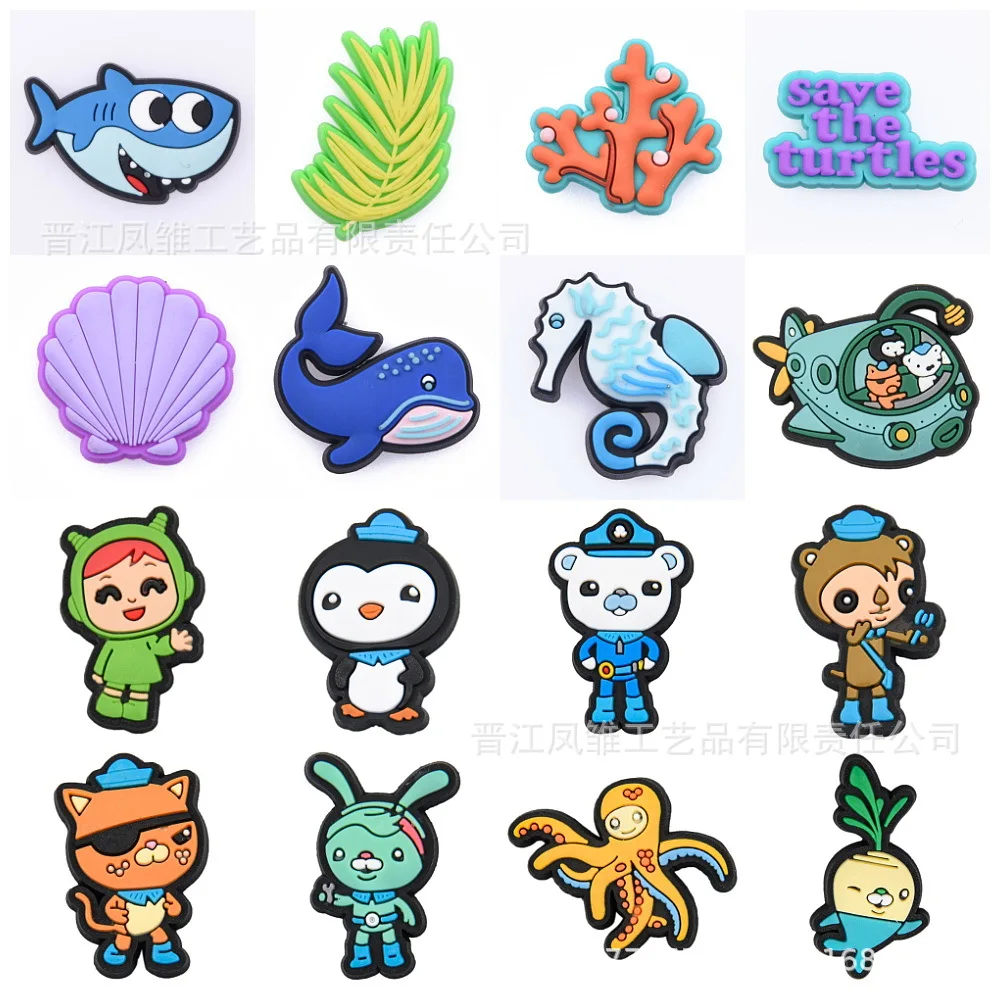 

11-100PCS Underwater Organization Mix Shoe Charms PVC Accessories Child Universe and space science For Party Xmas Gifts