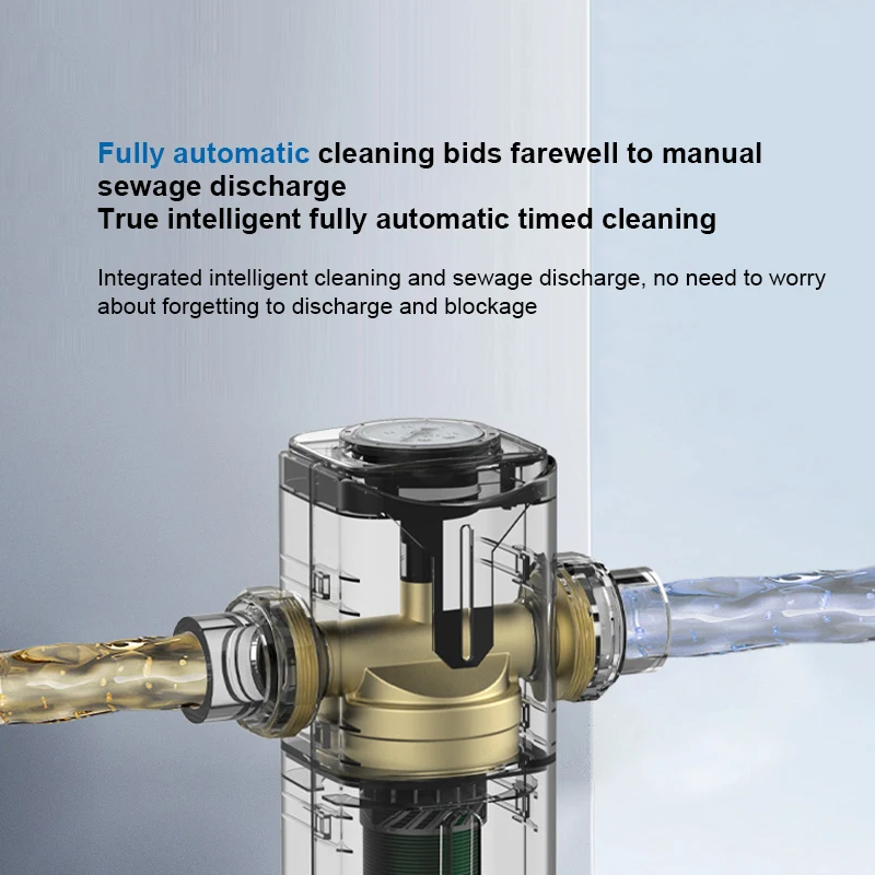 YenvQee Fully Automatic Intelligent Pre-filter Timed Cleaning 6T High-flow  Whole-house Water Purification Back Washing Filter