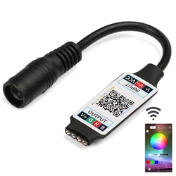 Mini LED Bluetooth RGB Strip Light Controller 12V Wireless Smart Phone Control DC 5-24V 6A for RGB 3528 5050 Strip
