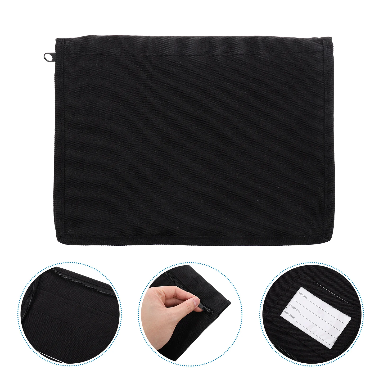 

1Pcs Portable File Folder Zipper Closure Heavy Duty Oxford Cloth Document Pouch for Daily Use Filing Storage Tool Bag