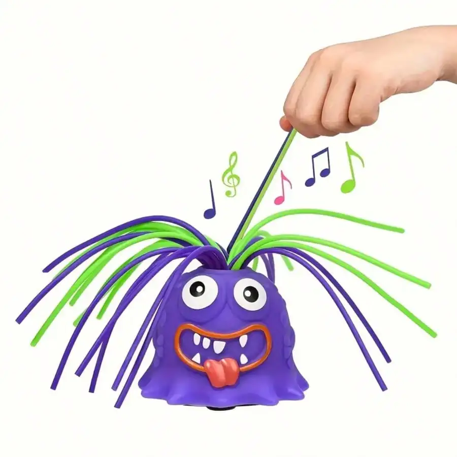 Funny Prank Screaming Plucking Toy, Multi Sound Plastic Novelty Toy, Random Color Green Orange Pink Yellow Purple Blue, Fun Party Trick Toy, Ideal Birthday Christmas Holiday Gift for Kids Adults