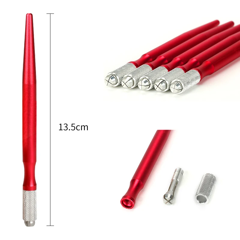 Tebori Pen Microblading Tool Black Round Flex Needle Lock-Pin Device Manual Permanent Makeup Supplies Embroidered Eyebrow Pen