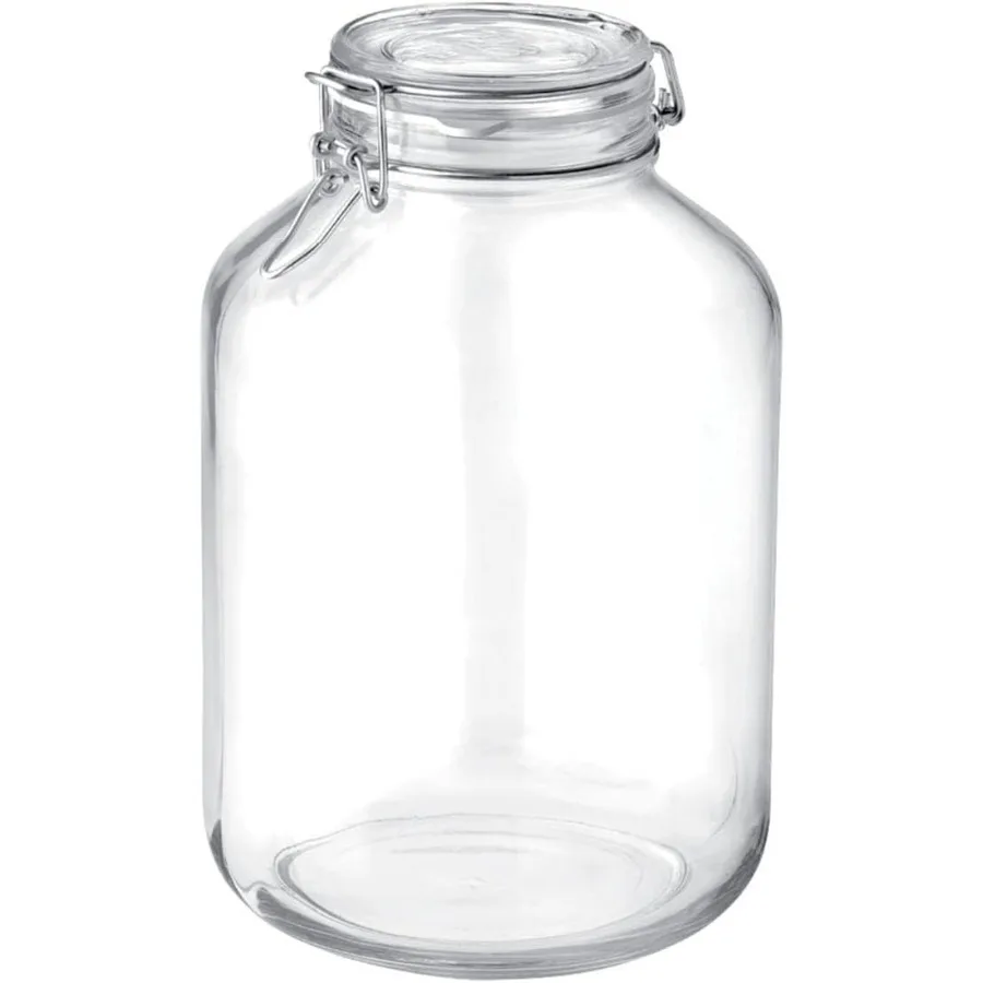 

Rocco Fido 5L Glass Jar 169oz Airtight Storage with Metal Clamp and Rubber Gasket Perfect for Fermentation Home Canning and Dry