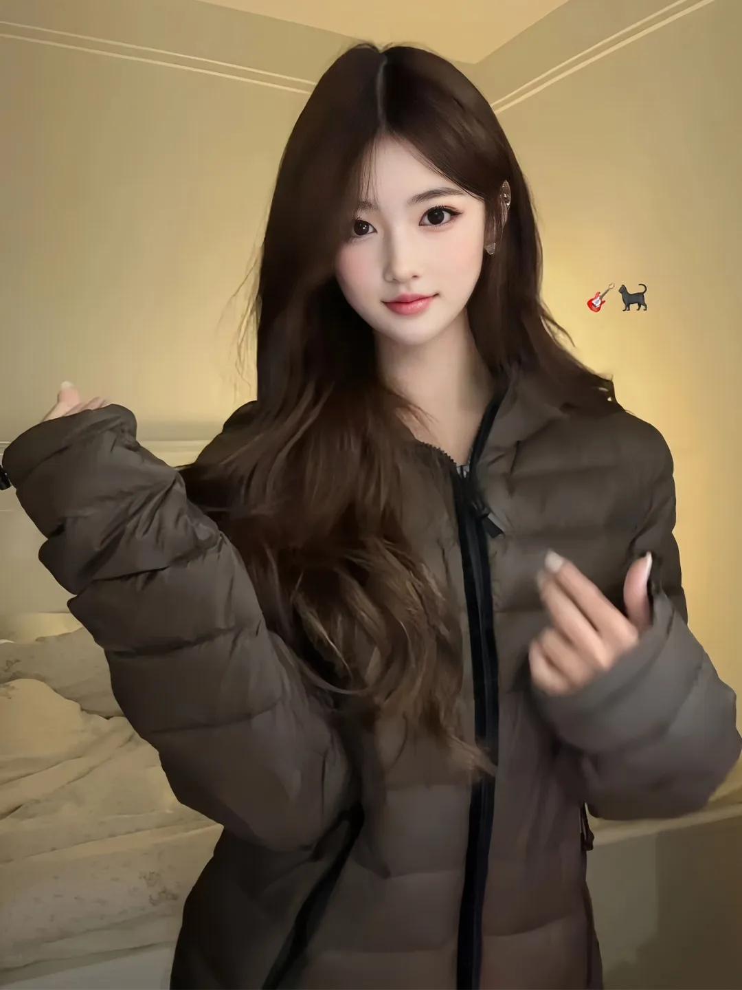 

Корейская легкая повседневная хлопковая куртка в корейском стиле для женщин: теплая, дышащая, с карманами на молнии, длинными рукавами, стандартной длины