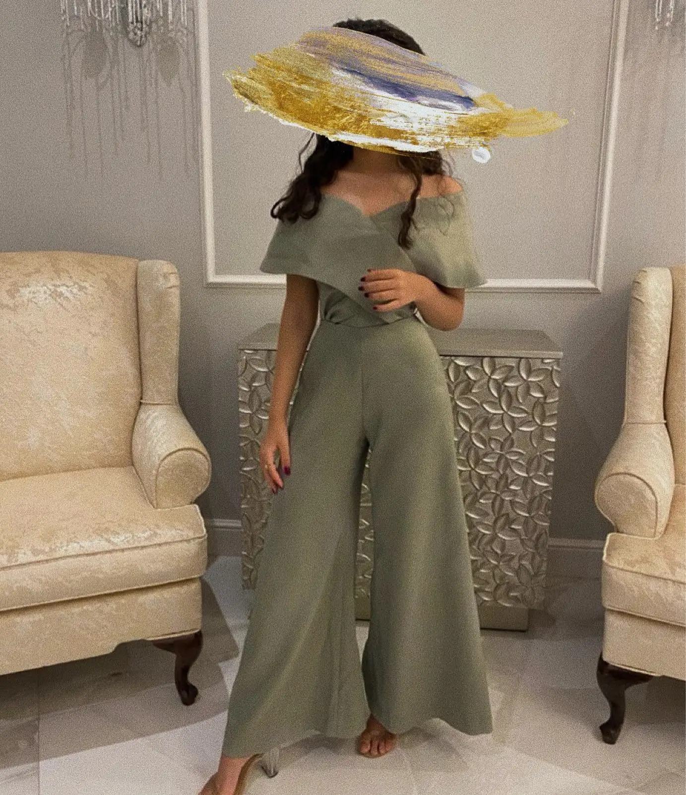 Gaun Prom kerah V malam bahu terbuka gaun acara Formal gaun pesta baju ketat