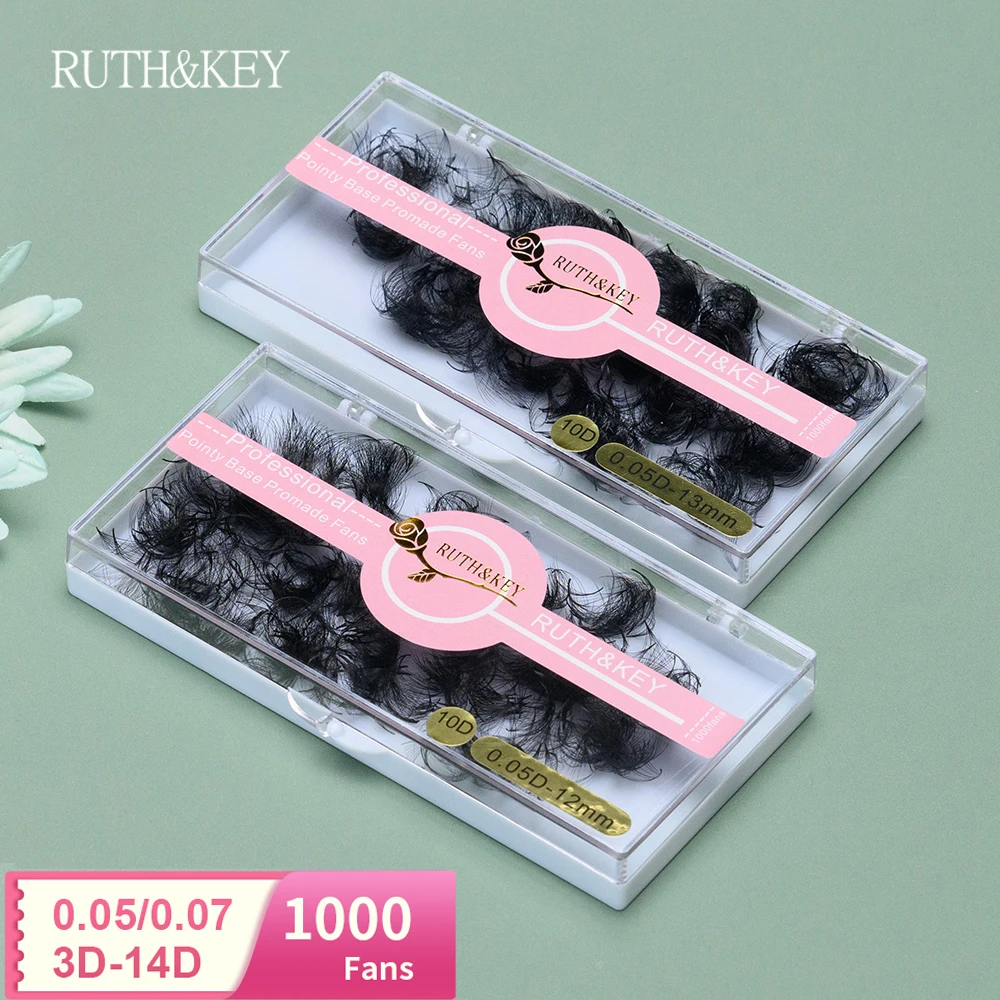 1000 Fans Private Label Promade Lash Narrow Premade Fans Eyelash Extensions Pointy Base Pre made Lash Fans Premade Volume Fans