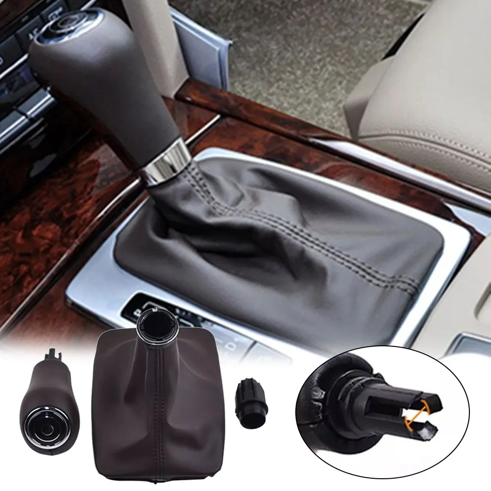 For Mercedes C Class W204 C204 2007 2013 Gear Shift Knob and Boot with PU Leather and Plastic for Reliable Use