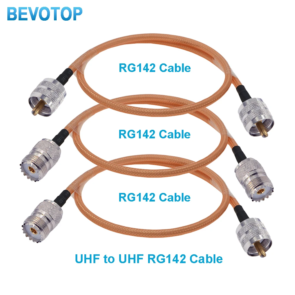 RG142 PL259 UHF Male Plug/ SO239 UHF Female Jack Double Shielded RG-142 50-3 RF Coaxial Pigtail 50 Ohm Antenna Extension Jumper