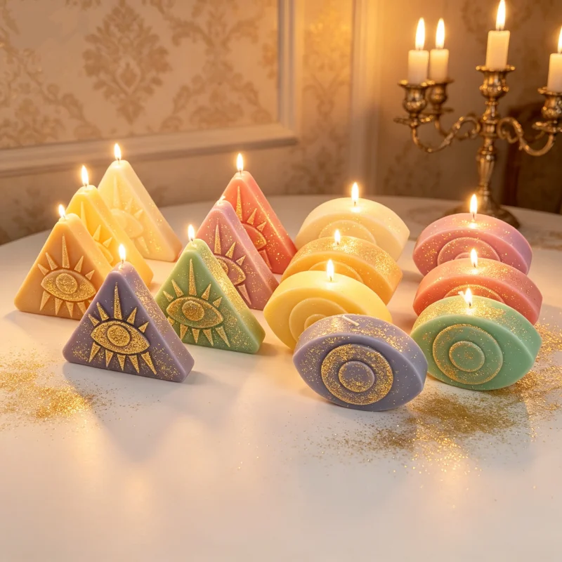 3D Symbolic Eye Silicone Candle Molds Mystical Geometric Triangle Eye Oval Concentric Resin Mold Home Decor Esoteric Giftssson