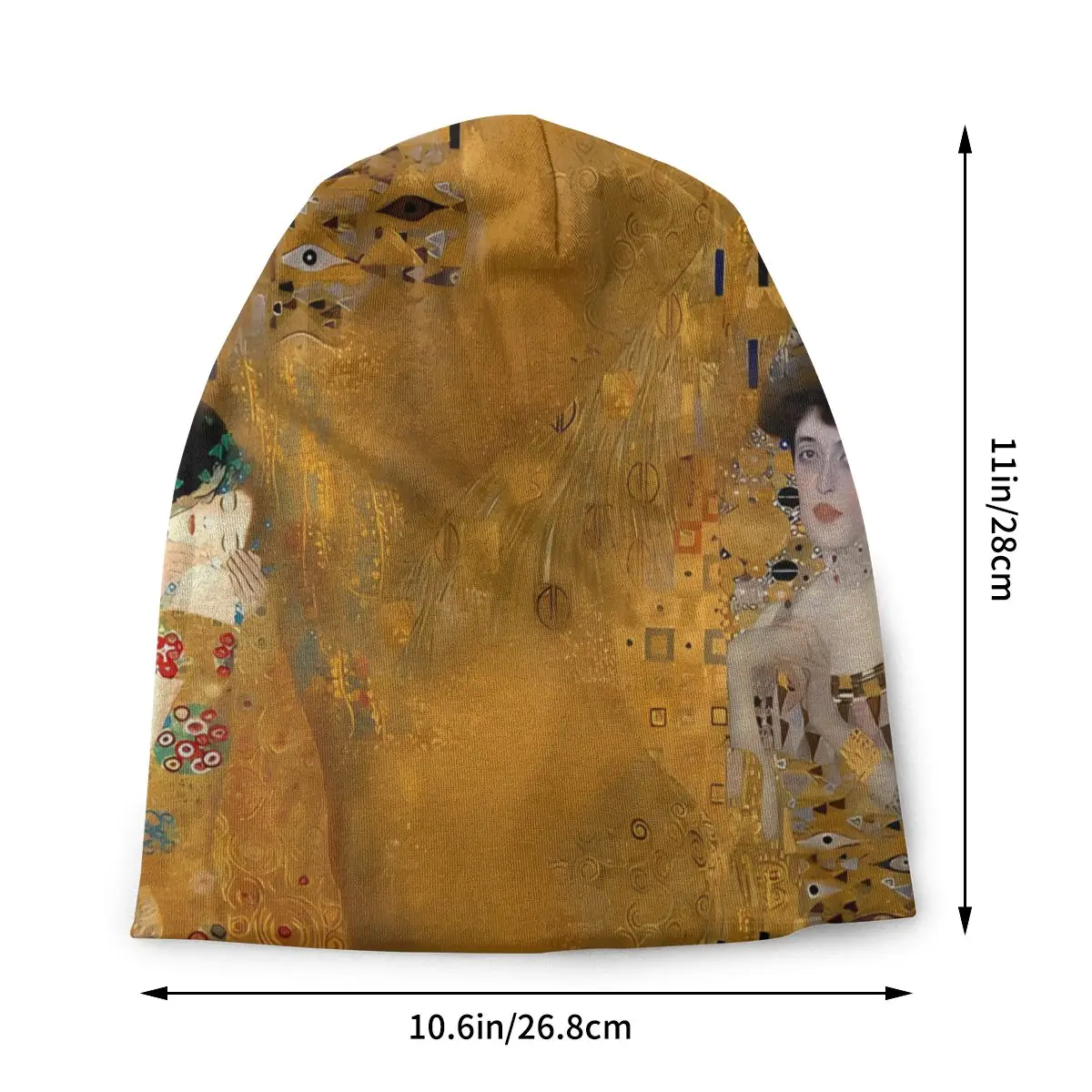 Bonnet Hats Gustav Klimt Patting Art Men Women's Thin Skullies Beanies Hat Woman In Gold The Kiss Autumn Warm Cap Street Caps