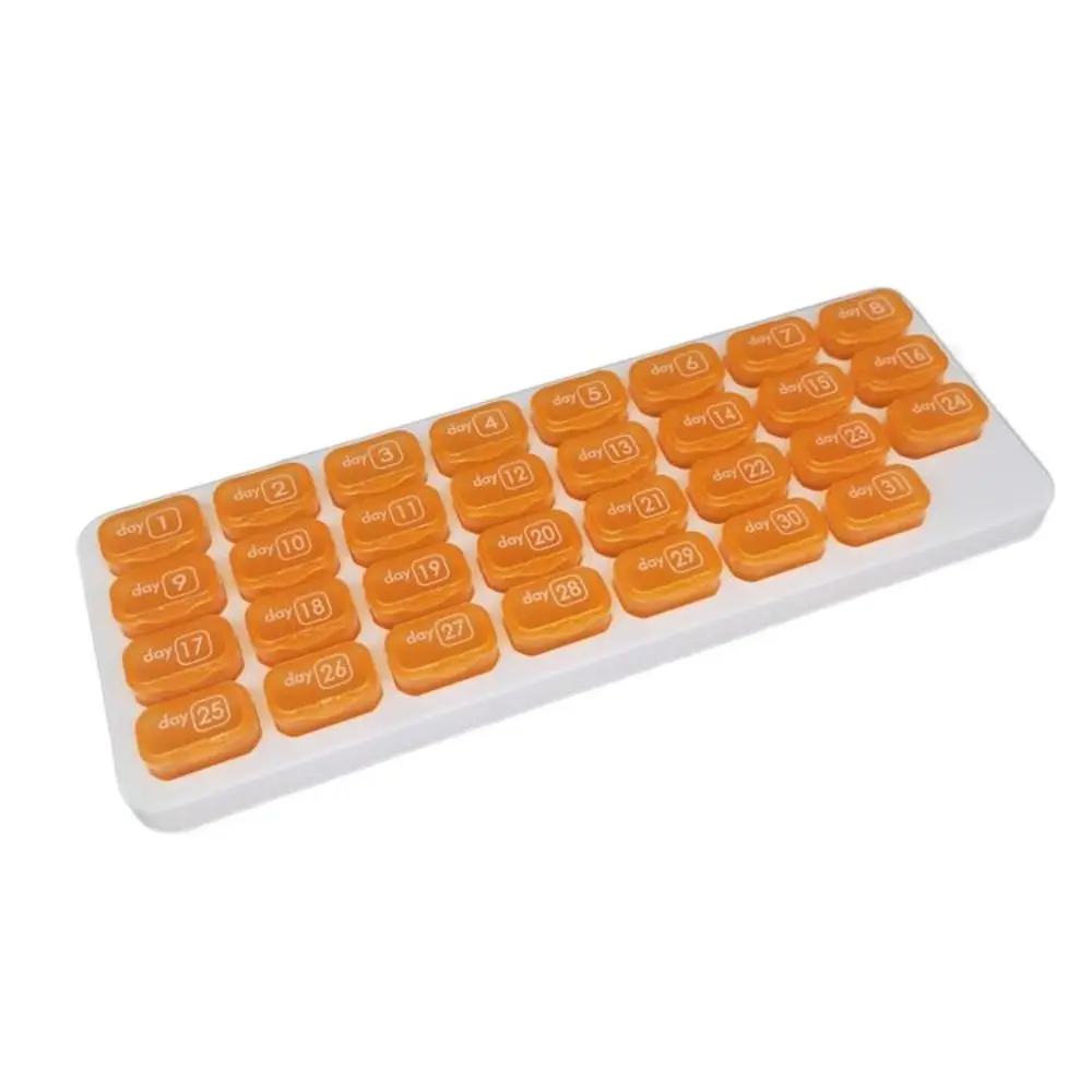 Plastic 31 Grid Pills Box Independent Cell Medicine Tablet Storage Pill Organizer Moisture Proof Medicine Container Travel