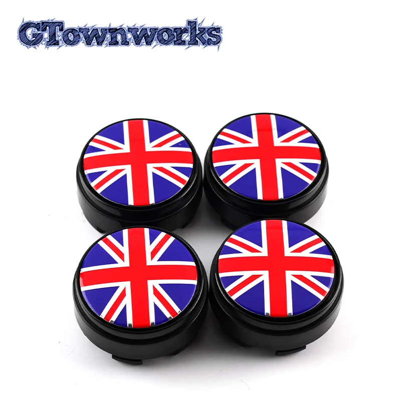 GTownworks 4 pcs Floating Wheel Center Caps 66mm(2.60in) United Kingdom Flag UK Britain Emblem Center Hub Caps Car Accessories