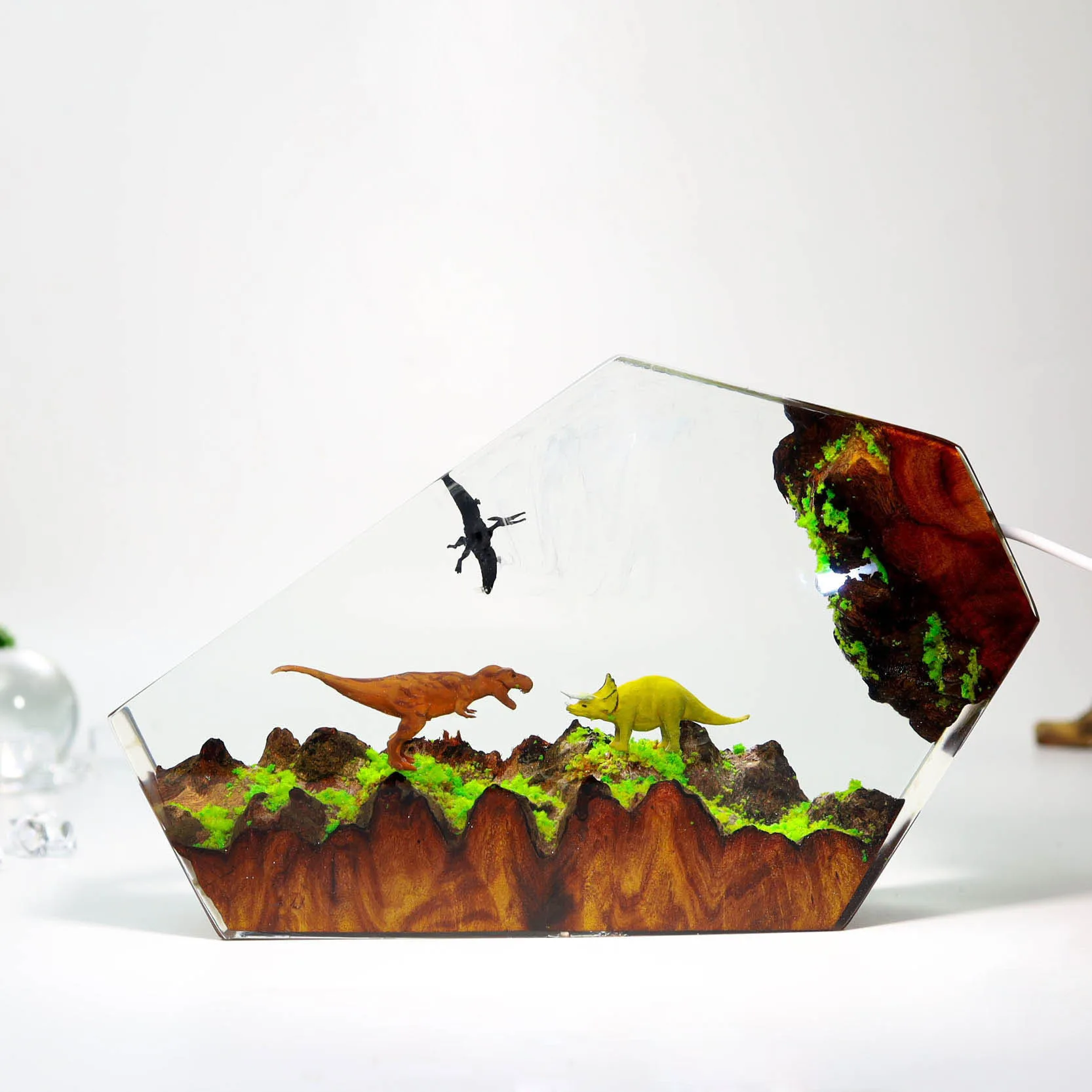 

Jurassic Park Dinosaur Epoxy Resin Art Resin Night Light Handmade Christmas Gift Ornament