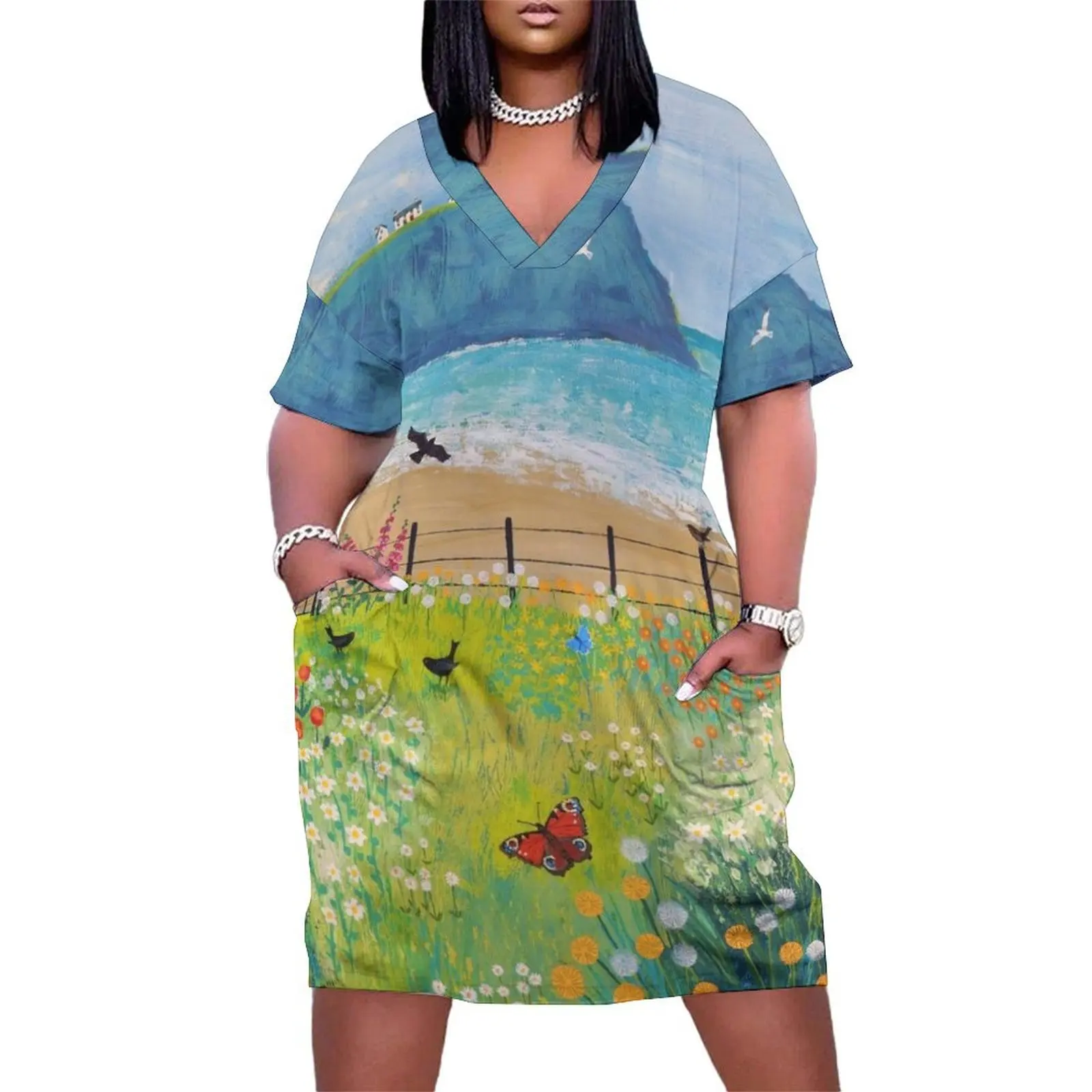 

Garden Beside the Sea Loose Pocket Dress dress summer summer woman dress 2024 summer outfits for women 2024