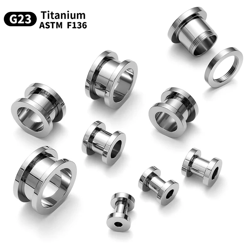 1PC Ear Tunnels Plugs Titanium Ear Expansions 3-25mm Ear Gauges Stretching Kit Screw Fit Flesh Dilation Ears Expanders Piercings