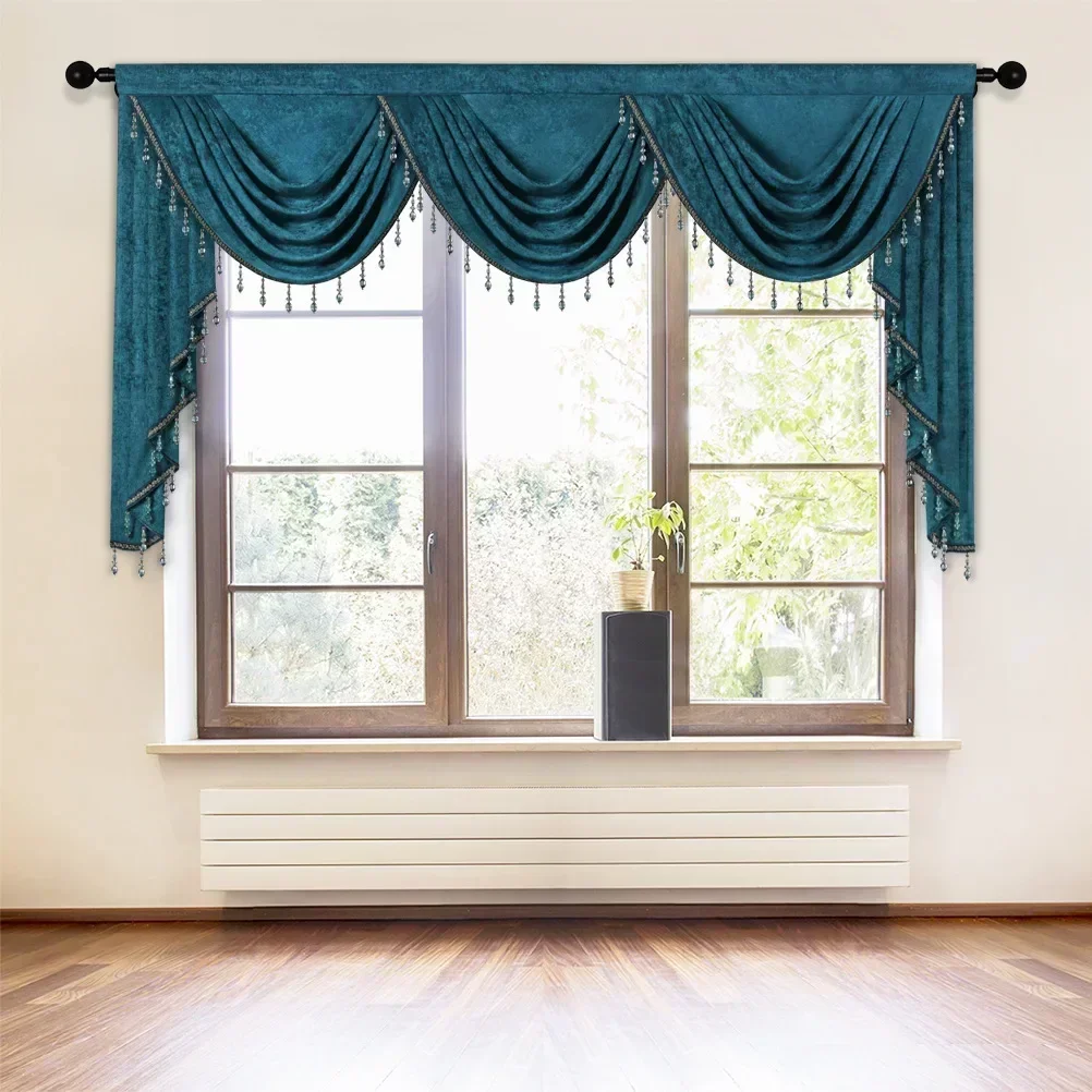 Red Blue Beige Brown Gray 8 Colors High Quality Valance Customized For Living Room Window Bedroom Hotel Kitchen Apartment