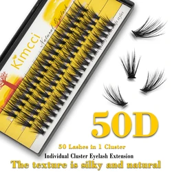 60 Bundles 50D BLACK Natural Eyelash Extension Volume Faux Mink Eyelashes Individual Cluster Lashes Makeup Cilia SILK