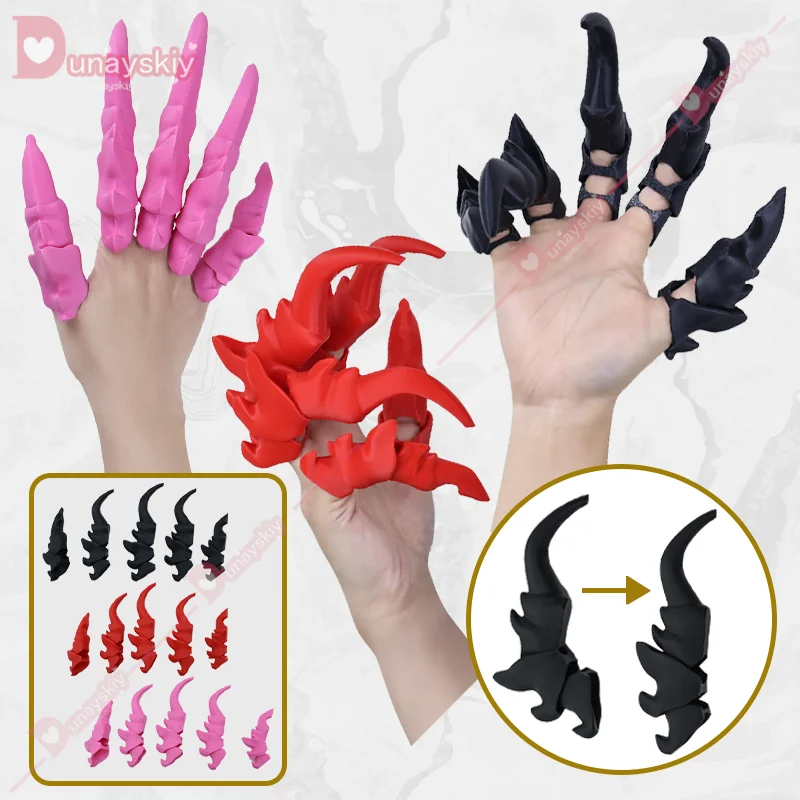 Halloween Articulated Fingers Scarry Fake Finger Skeleton Hands Realistic Horror Ghost Claw Props Cosplay Gear Finger Glove