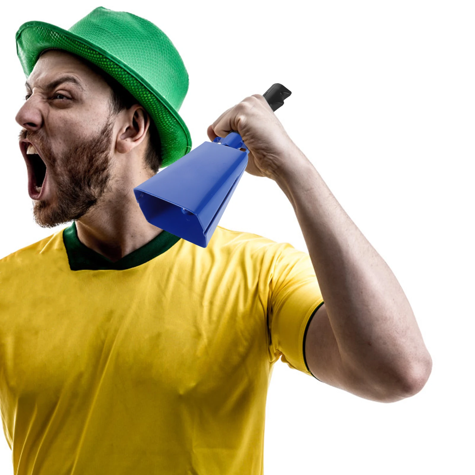 

Cowbell with Handle for Football Games Cheering Bells Bulk Blow Horn Noise Maker Clothing Blue Metal