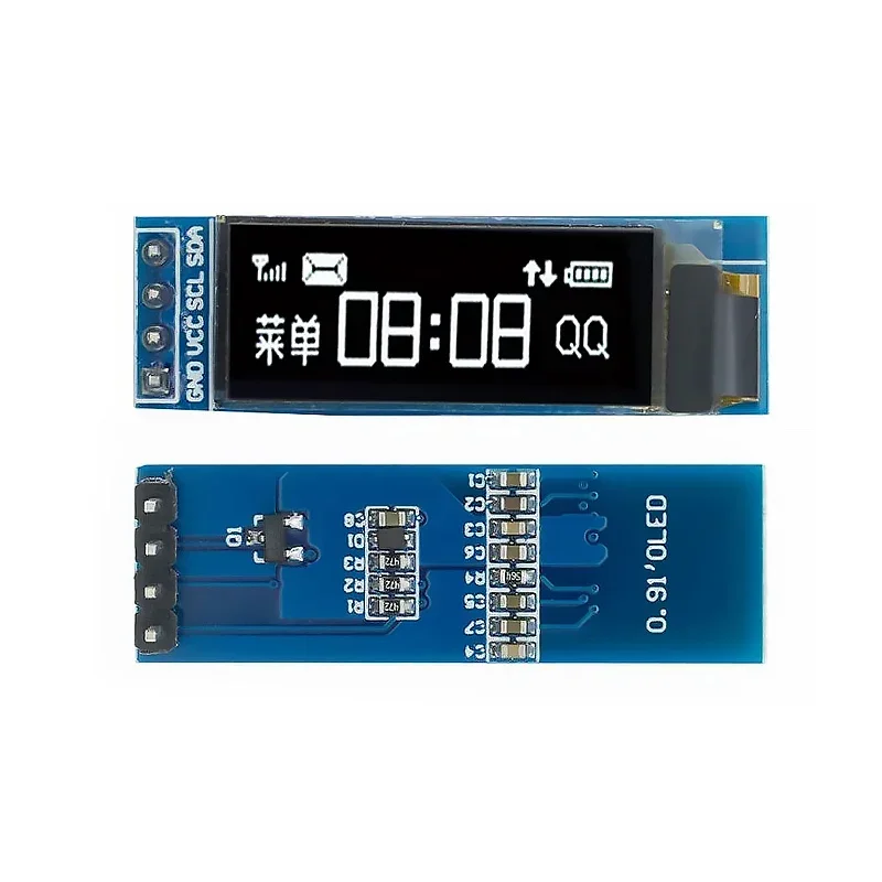 Imagem -03 - Módulo de Exibição Led para Arduino Branco Azul Oled Lcd Iic Comunique-se Rohs 091 128x32