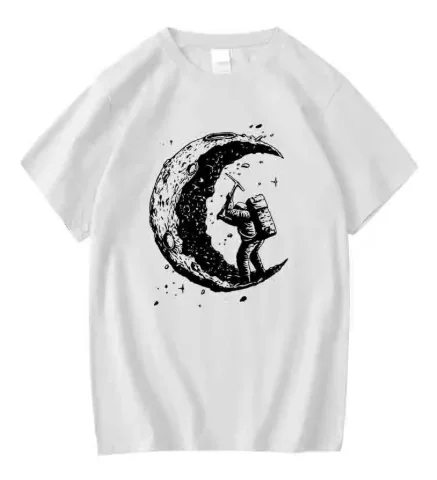 Best-selling Popular Fashion Summer Trend Casual Short-sleeved Printed Revealing-shoulder Men's Pure Cotton Short-sleeve T-shirt