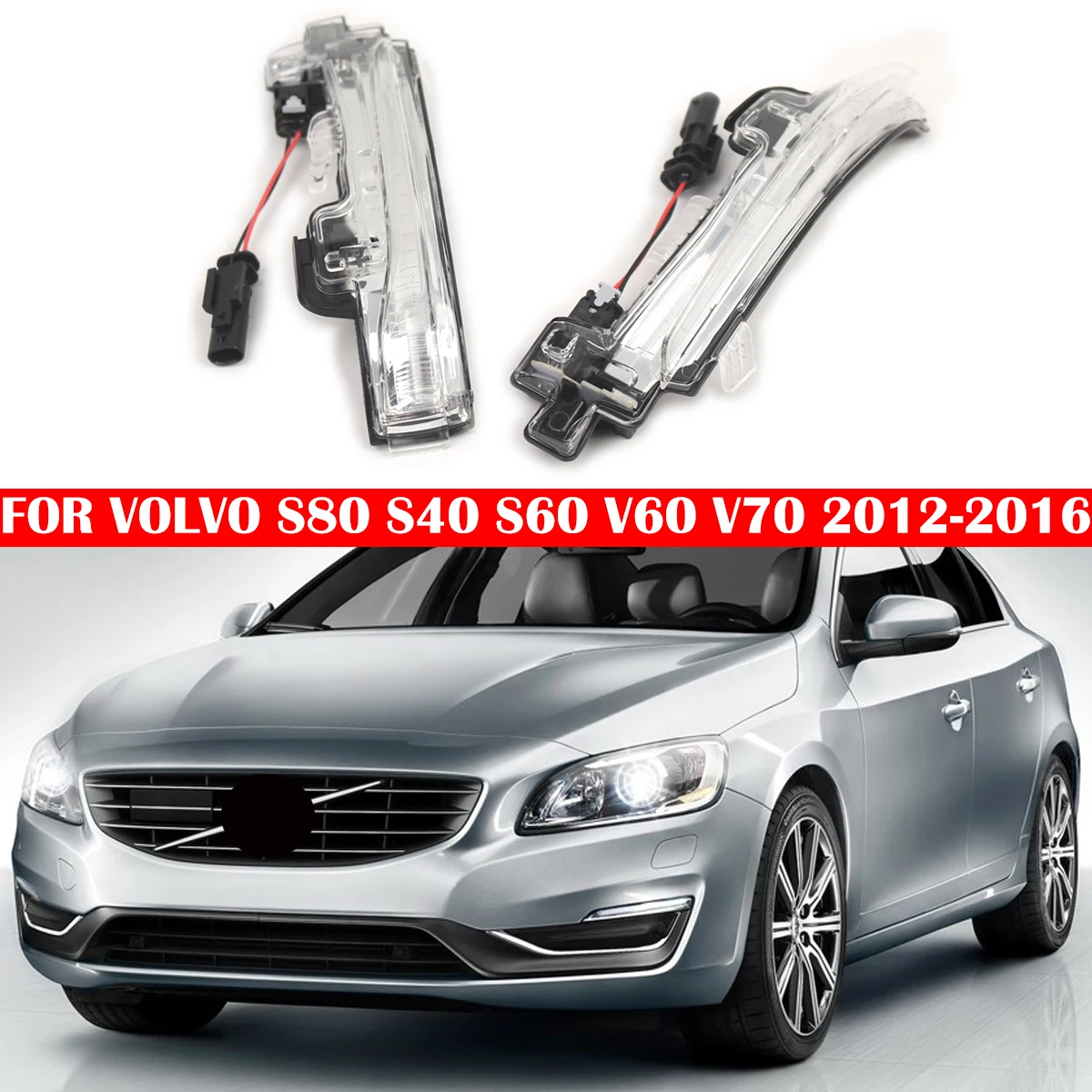 

Для Volvo C30 S40 S60 V40 V50 V60 V70 C70 Автомобильное зеркало заднего вида, светодиодный указатель поворота, индикатор зеркала, лампа 31402415 31402416